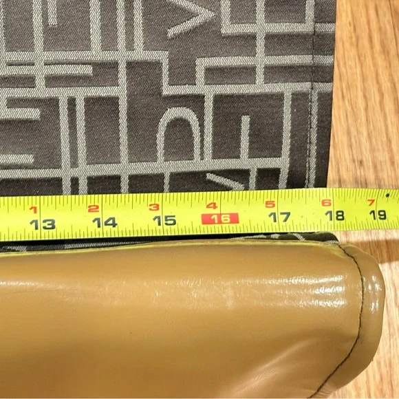 Diane Von Furstenberg Logo Large Fashion Laptop Tote Bag Olive & Camel 18x13x5 - Picture 12 of 12